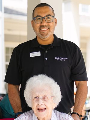 Dr. Fernando Vera with a clinic patient