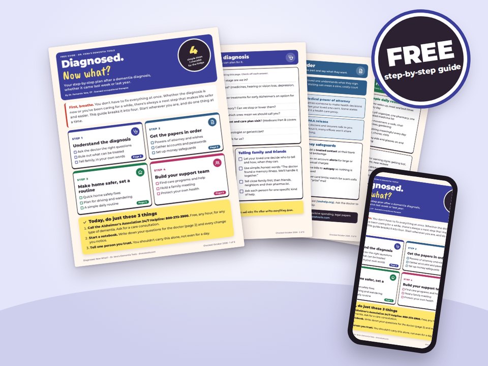 Diagnosed. Now What?, 6 printable pages