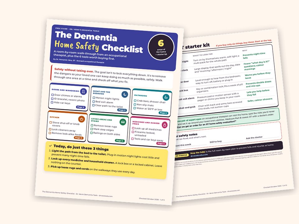 The Dementia Home Safety Checklist, 5 printable pages